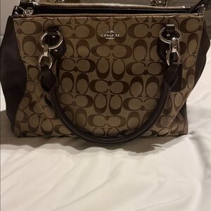 Coach Signature Canvas Collette Tote Bag in Khaki/Coffee